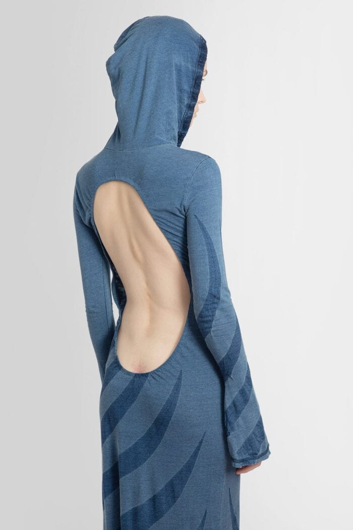 MASHA POPOVA Open Back Hoodie Dress