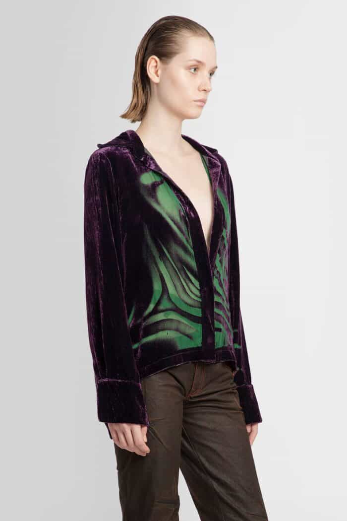 MASHA POPOVA Printed Velvet Shirt