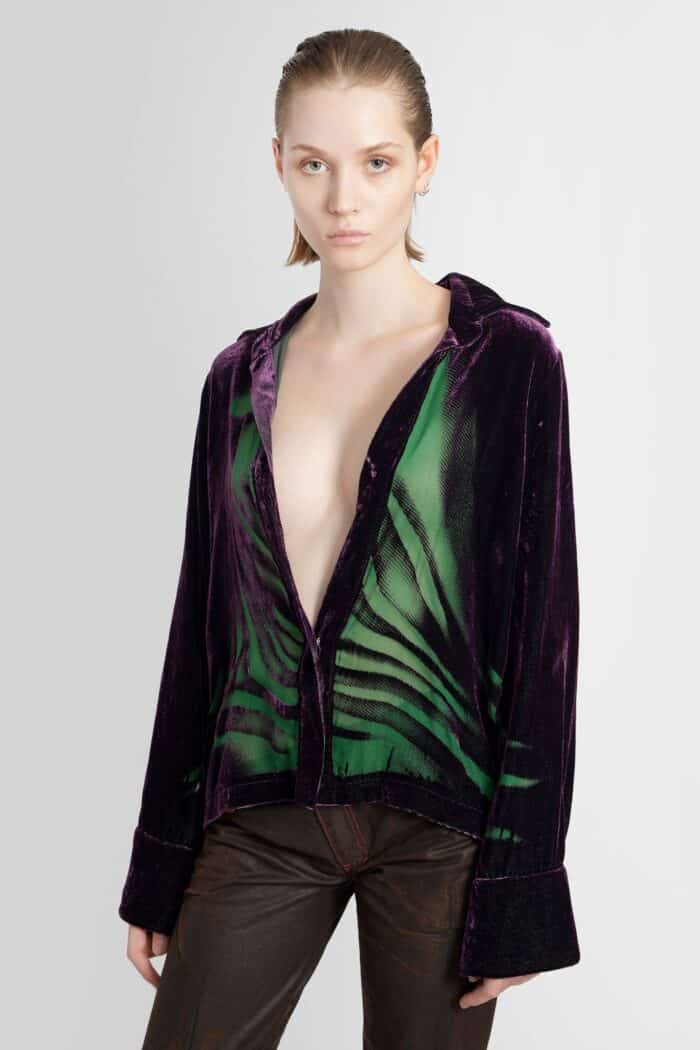 MASHA POPOVA Printed Velvet Shirt