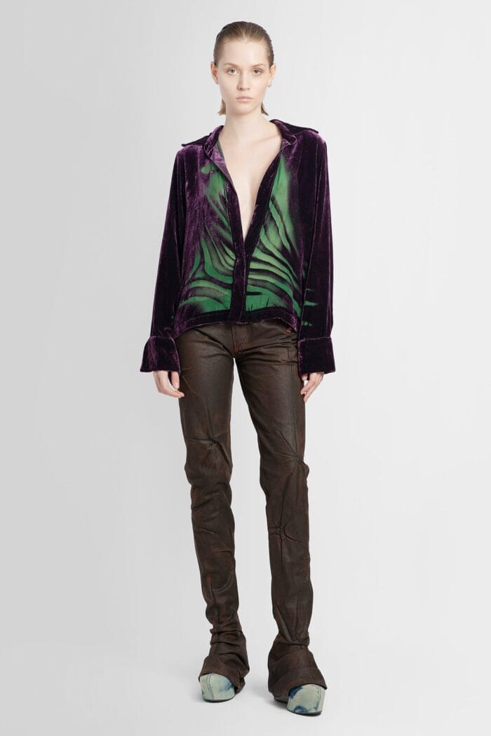 MASHA POPOVA Printed Velvet Shirt