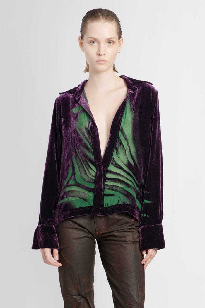 MASHA POPOVA Printed Velvet Shirt