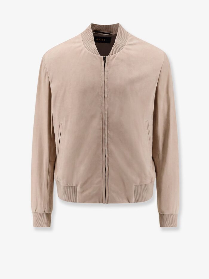 boss masic leather jacket with stitching Boss Masic Leather Jacket With Stitching