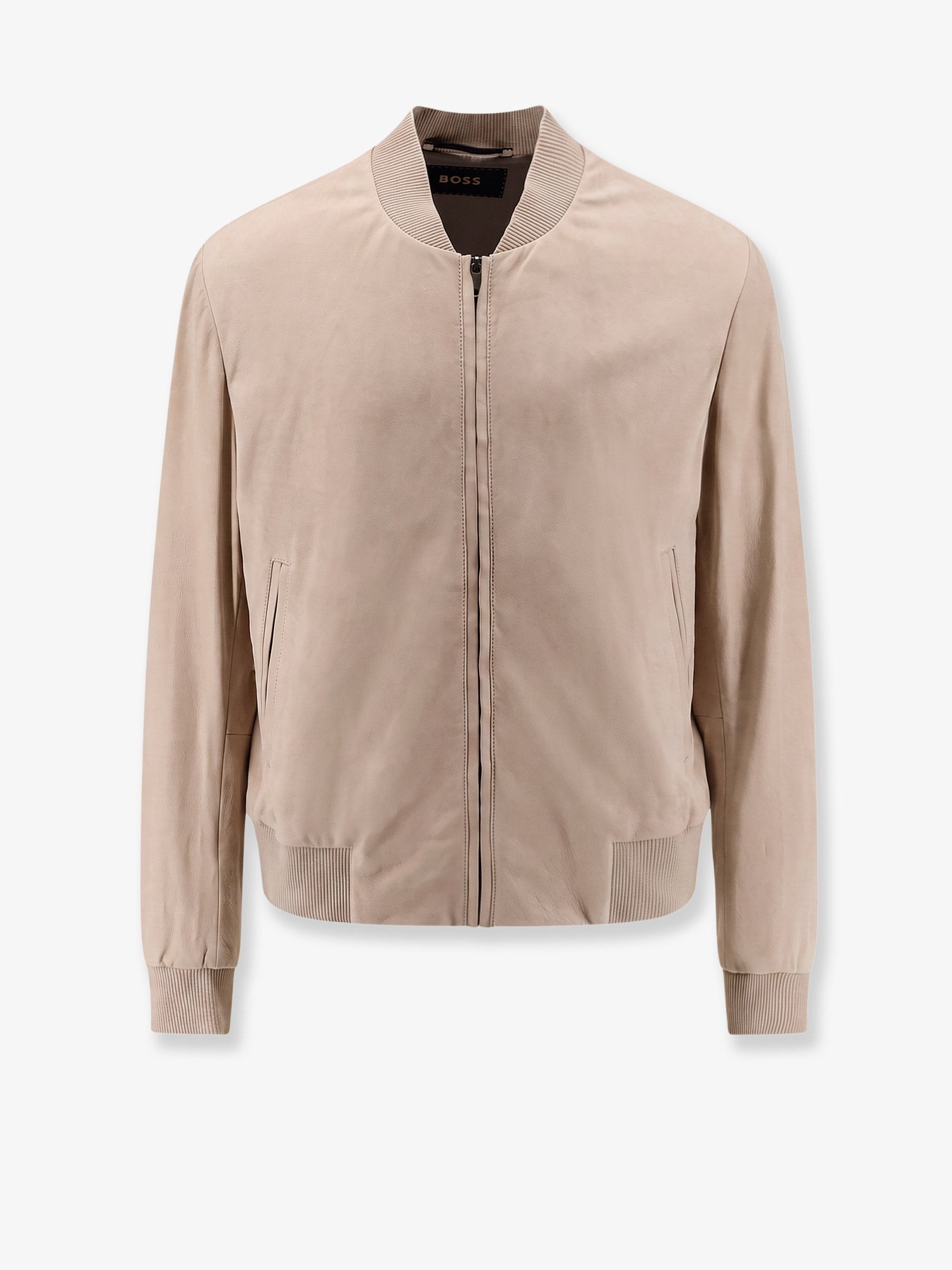 Boss Masic Leather Jacket With Stitching