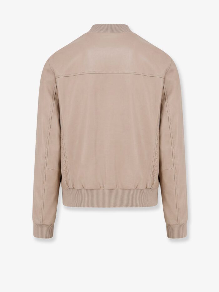 Boss Masic Leather Jacket With Stitching