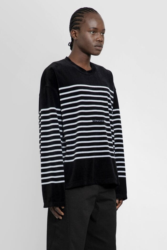 MASTERMIND WORLD Striped Velour Long Sleeve T-shirt