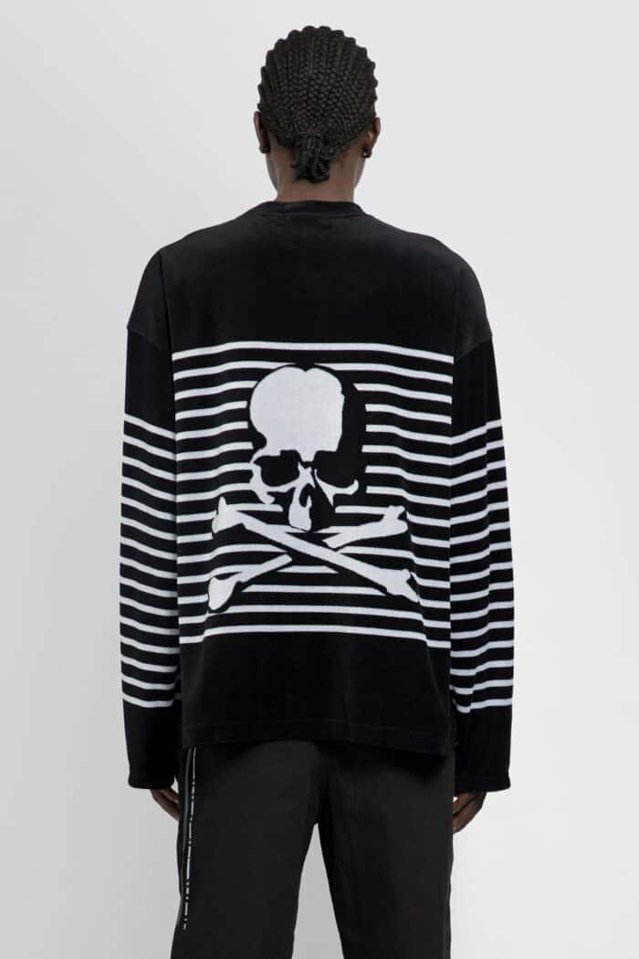 MASTERMIND WORLD Striped Velour Long Sleeve T-shirt