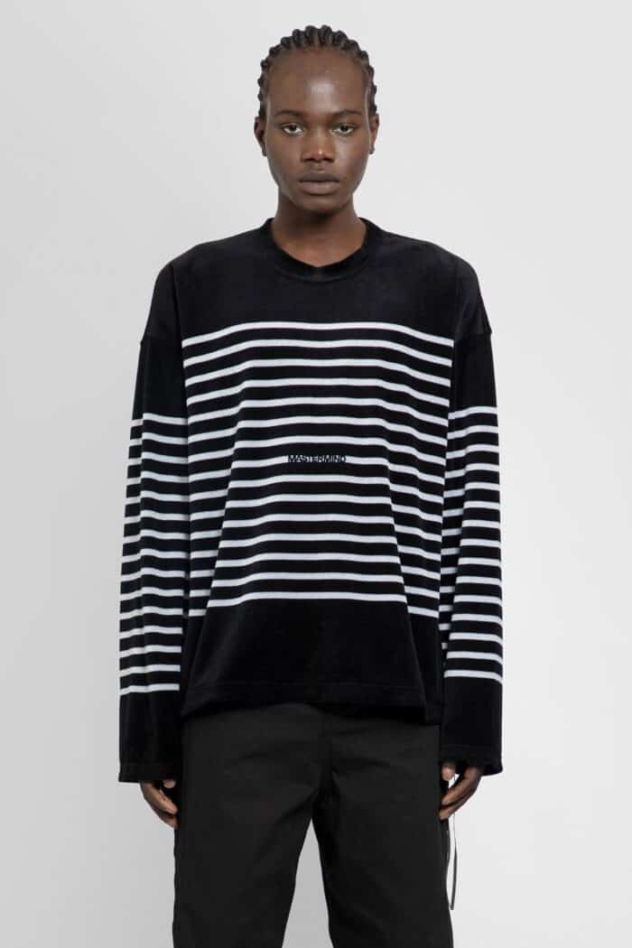 MASTERMIND WORLD Striped Velour Long Sleeve T-shirt