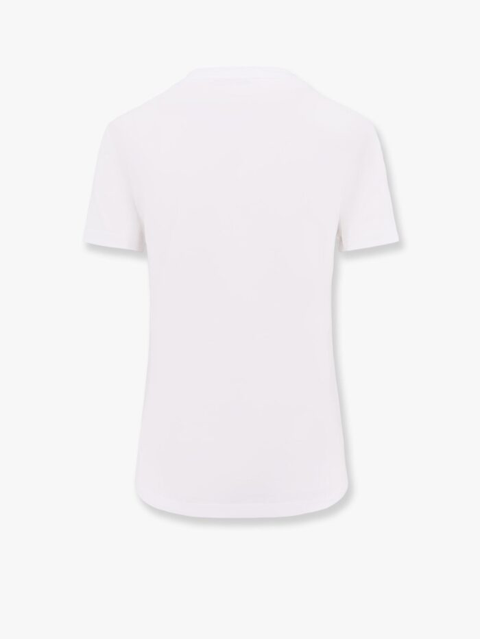 Max Mara Acacia Cotton T-shirt With Breast Pocket And Embroidery