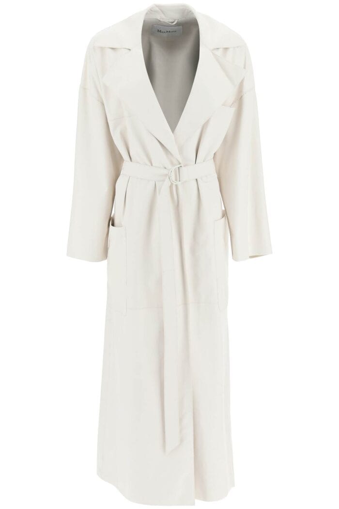 Max Mara 'amica' Long Leather Trench Coat