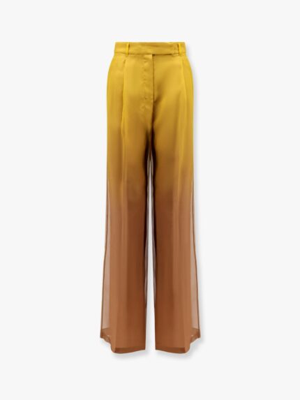 Max Mara Baffo Silk Trousers With Shaded Effect