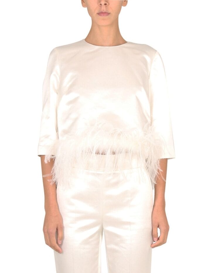 Max Mara BLOUSE WITH FEATHERS