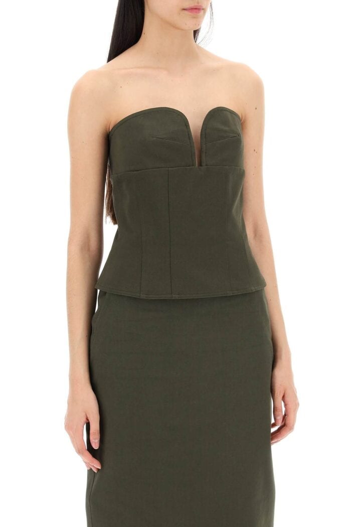 MAX MARA Cotton Gabardine Bustier