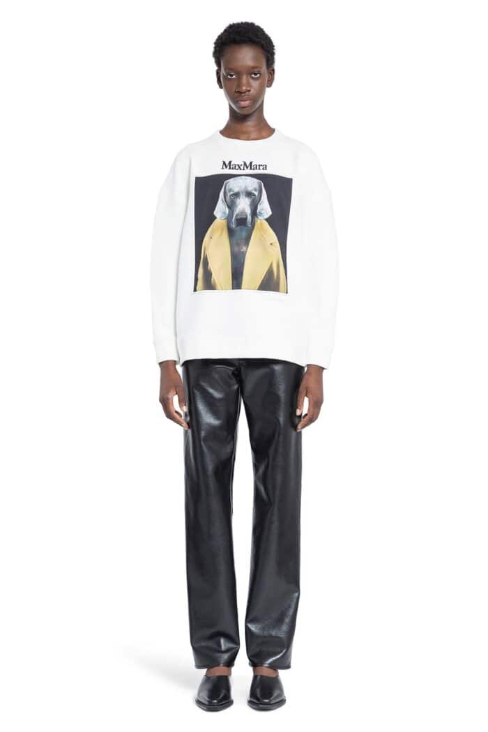 MAX MARA Cotton Sweatshirt With Wegman Print