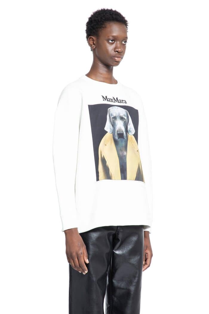 MAX MARA Cotton Sweatshirt With Wegman Print