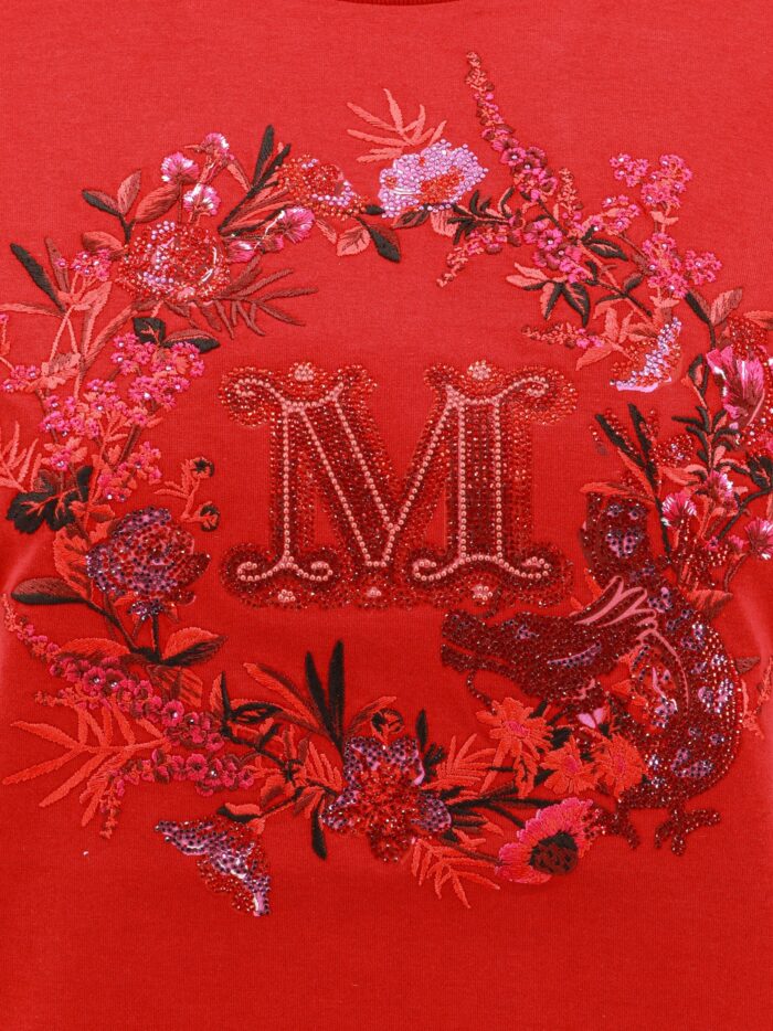 Max Mara Cotton T-shirt With Frontal Monogram