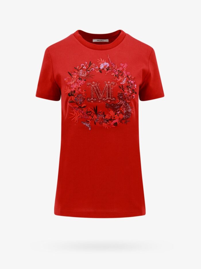 Max Mara Cotton T-shirt With Frontal Monogram
