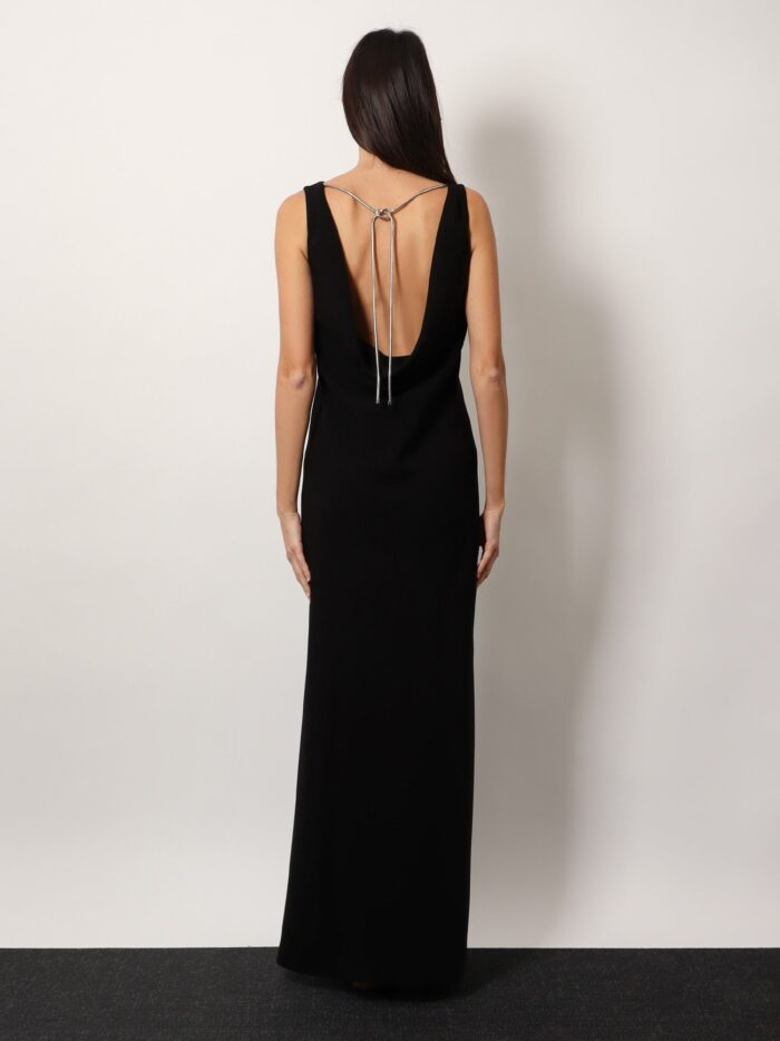 Max Mara Creso Long Dress With Jewelry Chain Detail On The Back
