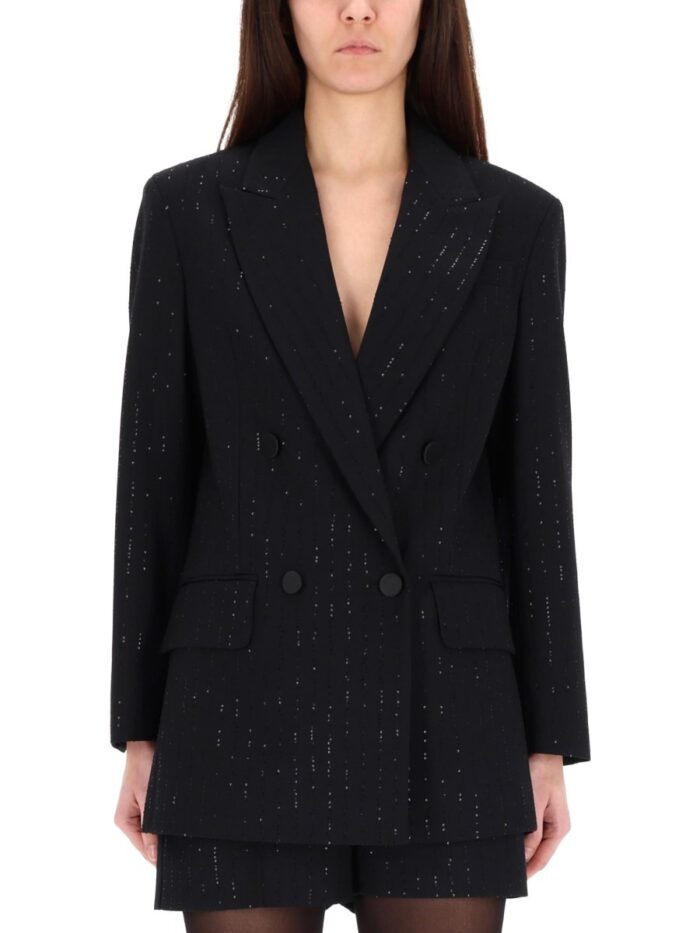 Max Mara DOUBLE-BREASTED JACKET WITH RHINESTONE DETAILS