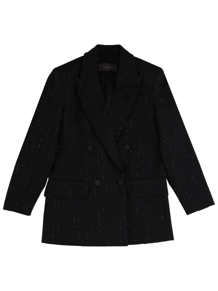 Max Mara DOUBLE-BREASTED JACKET WITH RHINESTONE DETAILS