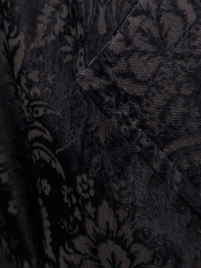 Max Mara Edolo Oversize Velvet Coat With Damask Motif
