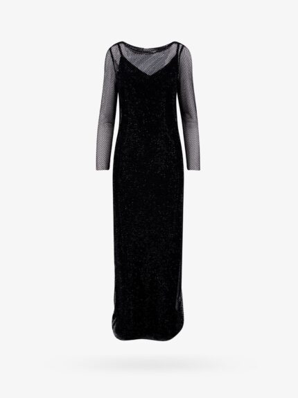 Max Mara Embroidered Mesh Dress With Crystals