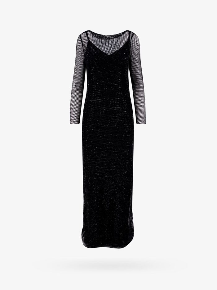 Max Mara Embroidered Mesh Dress With Crystals