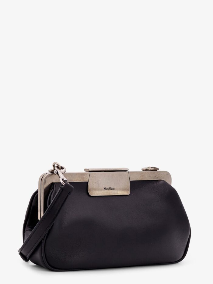 Max Mara Leather Clutch With Metal Logoed Detail