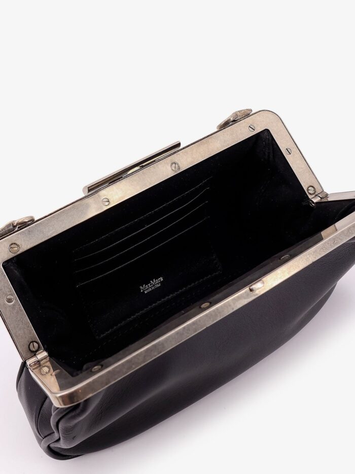 Max Mara Leather Clutch With Metal Logoed Detail