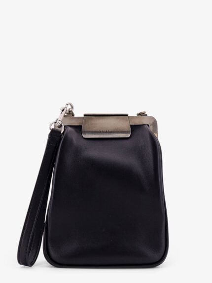 Max Mara Leather Handbag With Metal Logoed Detail