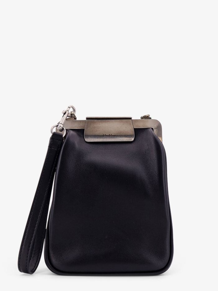 Max Mara Leather Handbag With Metal Logoed Detail