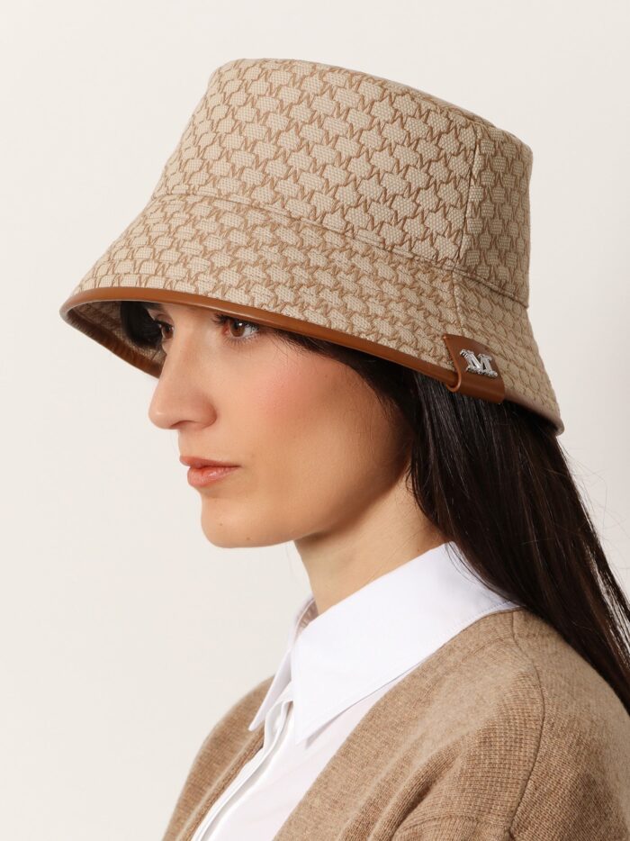 Max Mara Loretta Cotton Bucket Hat With Allover Logo