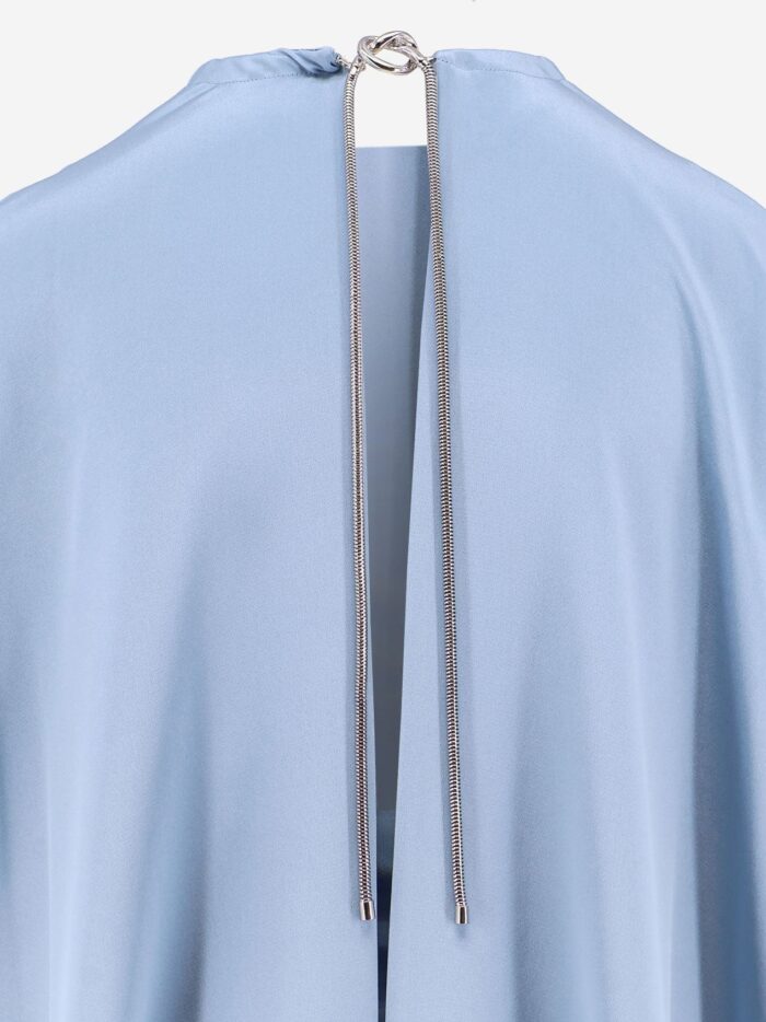 Max Mara Managua Silk Long Dress With Silk Cape And Metal Detail