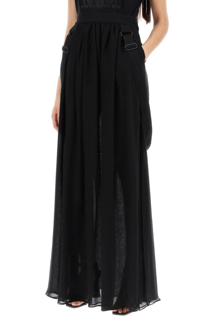 MAX MARA Maxi Silk Chiffon Jedy Skirt In