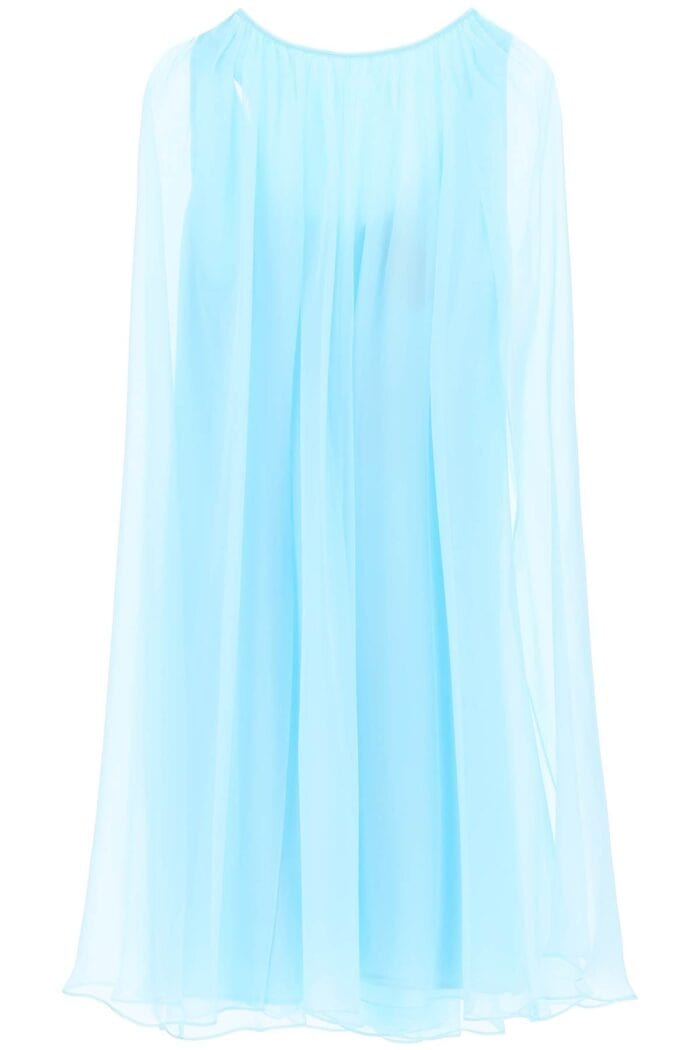 MAX MARA Mini Flared Silk Chiffon Dress.