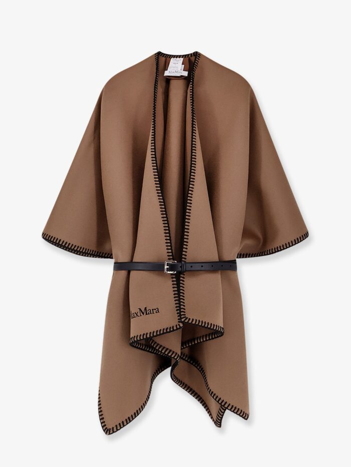 Max Mara Mxacolomba Virgin Wool Cape With Belt
