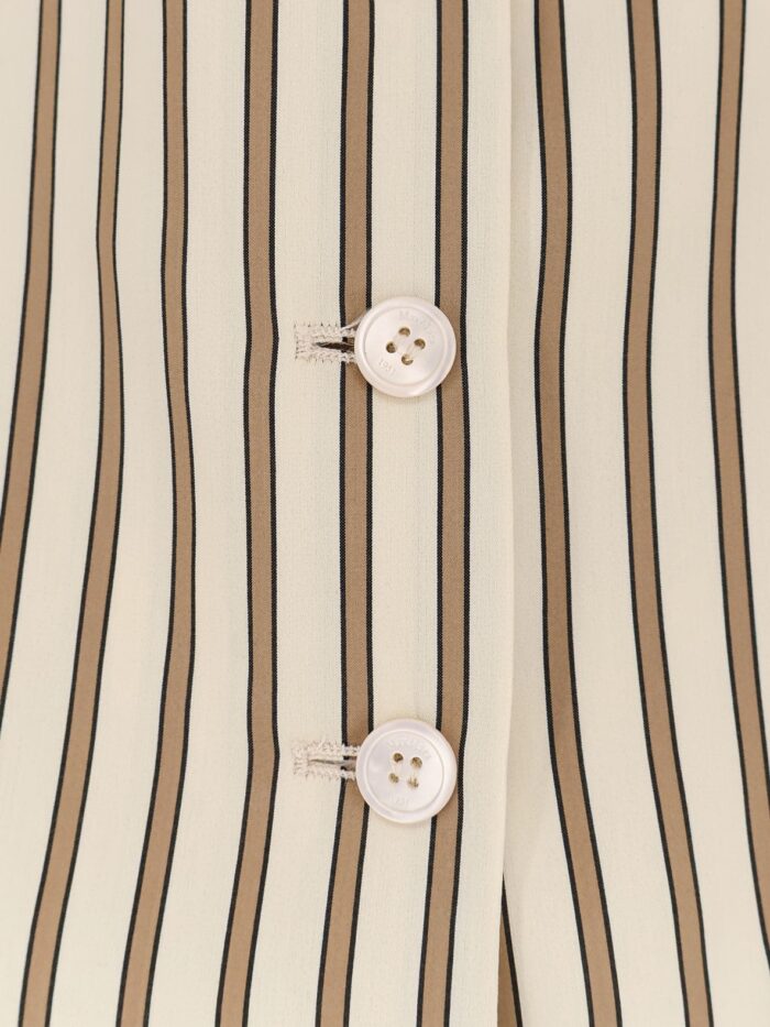 Max Mara Mxmfauno Striped Cotton And Silk Vest