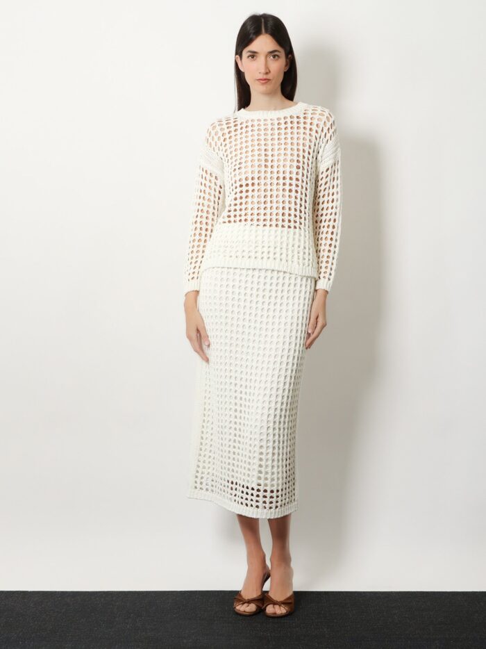 Max Mara Mxpfebe Perforated Cotton Sweater