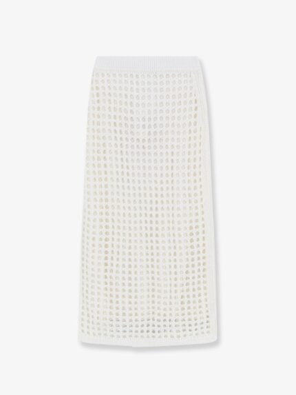 Max Mara Mxpgeode Perforated Cotton Skirt