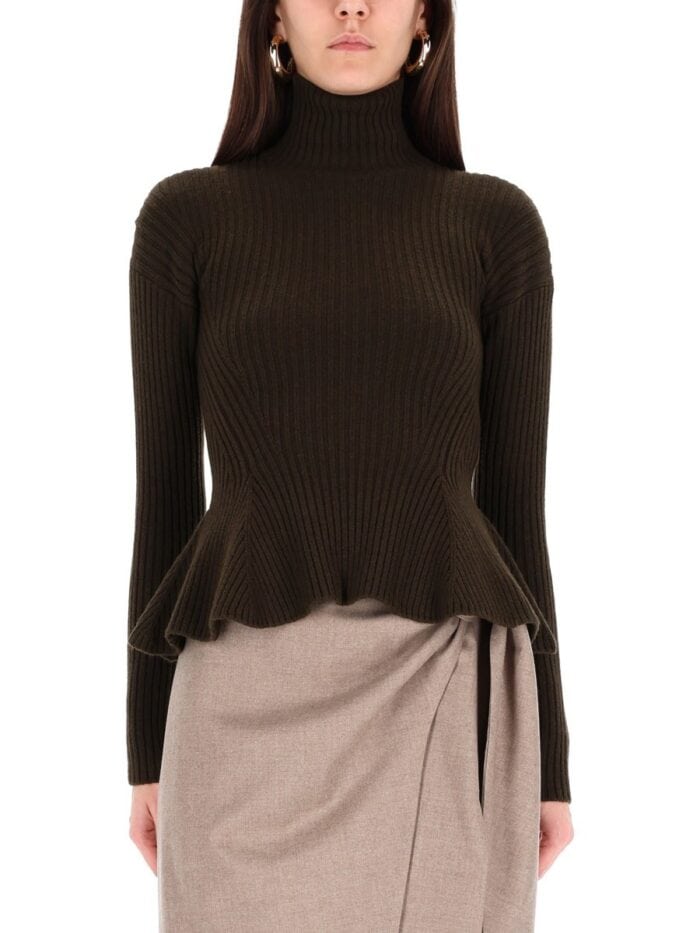 max mara peplum turtleneck sweater Max Mara PEPLUM TURTLENECK SWEATER