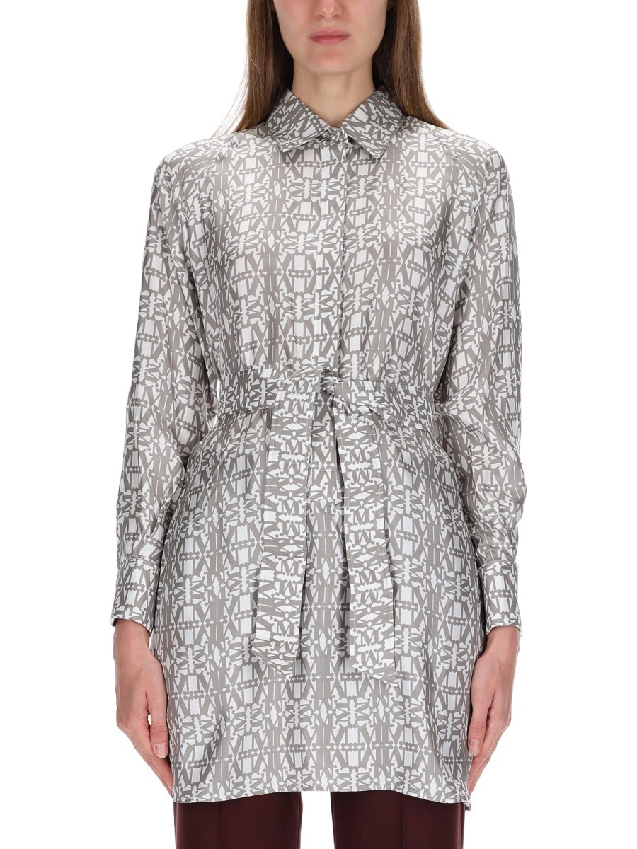 Max Mara PRINTED SILK CHEMISIER DRESS