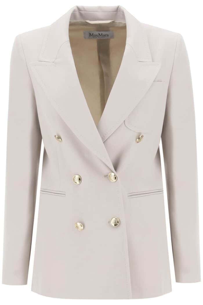 MAX MARA 'reale' Double-breasted Blazer In Light Wool Gabardine