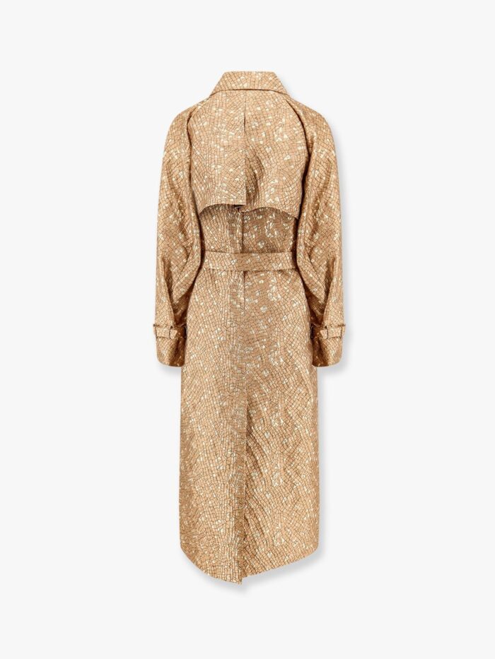 Max Mara Salsa Oversize Jacquard Fabric Trench With Mosaic Effect