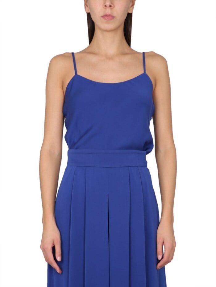 Max Mara SILK CHARMEUSE TUXEDO TOP