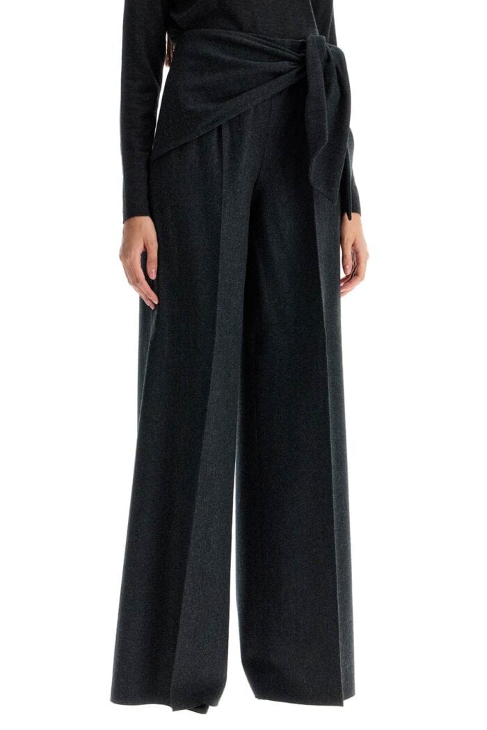 MAX MARA Stretch Wool Pants With Bow Detail