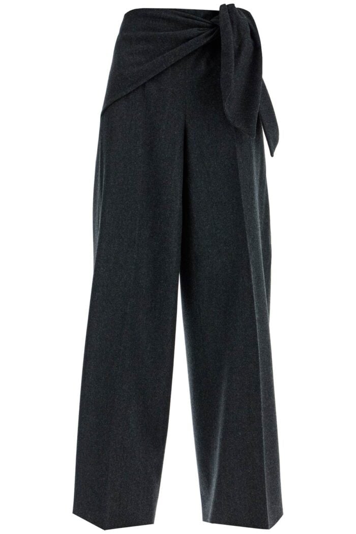 MAX MARA Stretch Wool Pants With Bow Detail