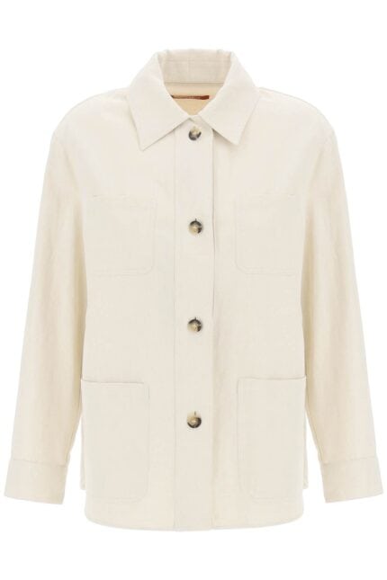 MAX MARA STUDIO Newport Overshirt In Cotton And Linen Drill