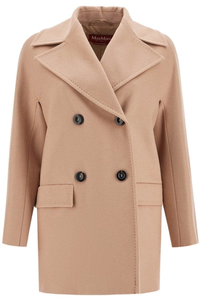 MAX MARA STUDIO Short Double-breasted Cashmere Coat