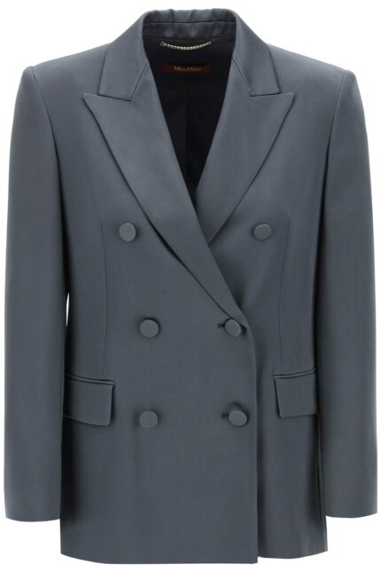 MAX MARA STUDIO Teiera Satin Double-breasted Blazer