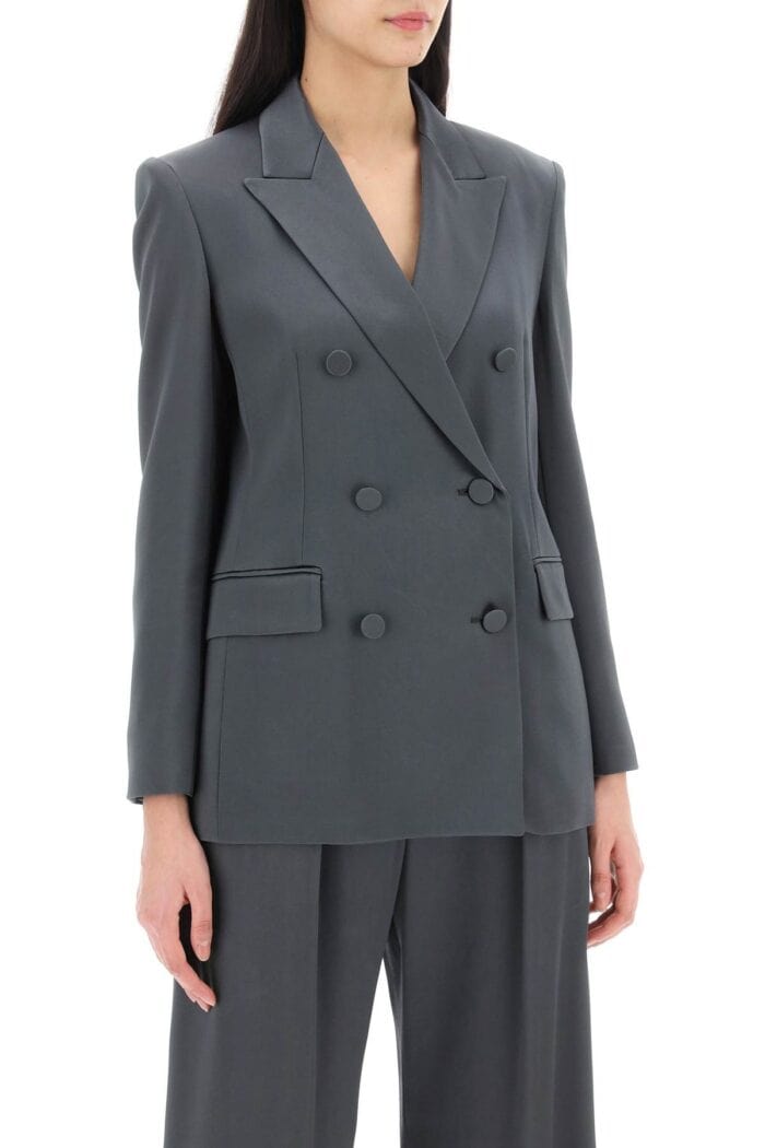 MAX MARA STUDIO Teiera Satin Double-breasted Blazer