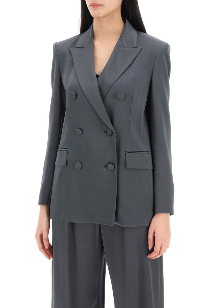 MAX MARA STUDIO Teiera Satin Double-breasted Blazer